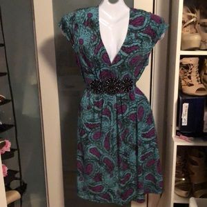 BOGO Printed Sequin Decor Dress